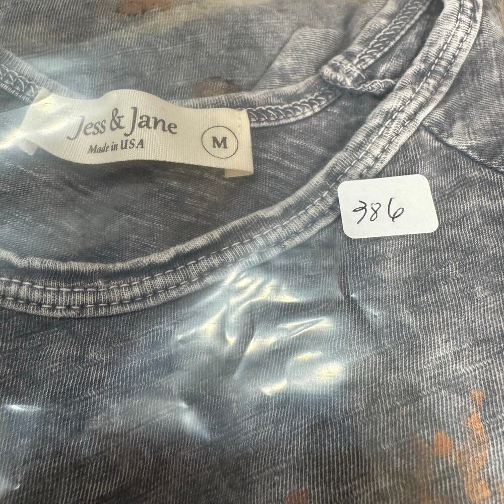 Jess & Jane M Acid Wash Floral Tunic Top Made USA Earthy Artsy Boho 90’s Cotton - Picture 13 of 13